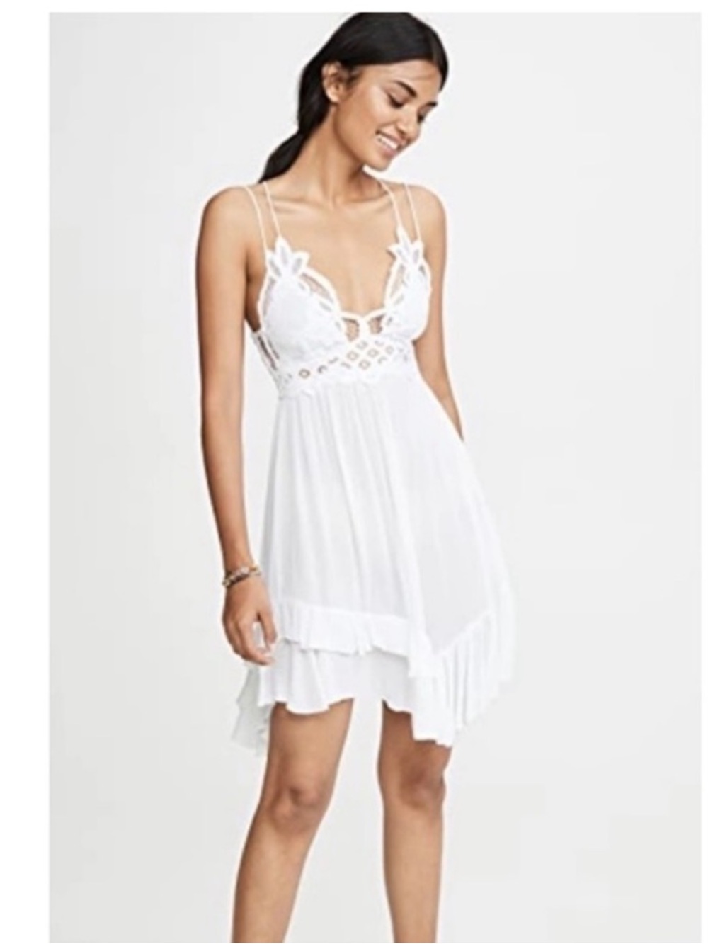 Free People Adela White Lace Intimately Mini Dress - NWT - L - Picture 5 of 6